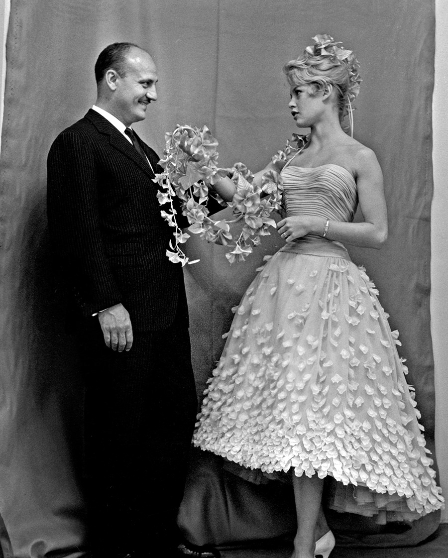Pierre Balmain and Brigitte Bardot