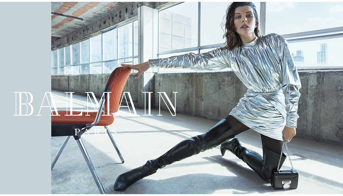 Balmain campaign discount milla jovovich